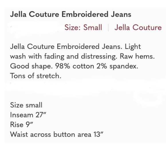 Jella Couture Embroidered Blue Jeans - Picture 14 of 16